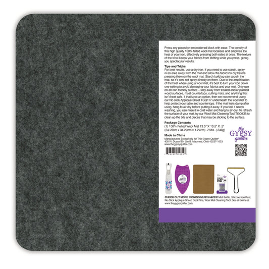 Back of Felted Wool Pressing Mat