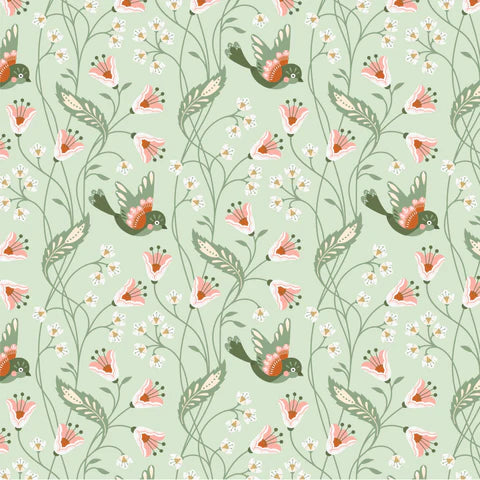 Birdies Turquoise by Dots and Glory from Cloud 9 Fabrics