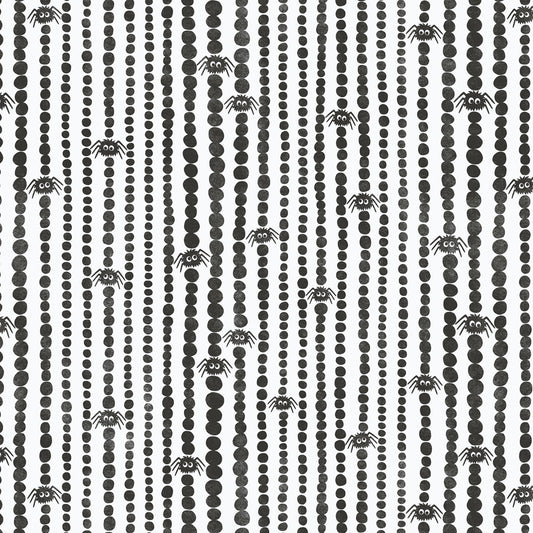 Spider Stripes - Black/White for the Gothic Whimsy Collection by Cloud 9