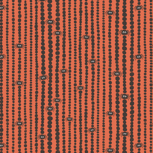 Spiders Stripes in Orange/Black from Cloud 9 Fabrics