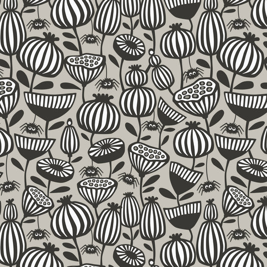 Spiders Garden in Grey by Cloud 9 Fabrics