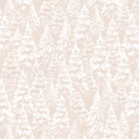 Snowy Trees, Pink, Flannel, Yardage