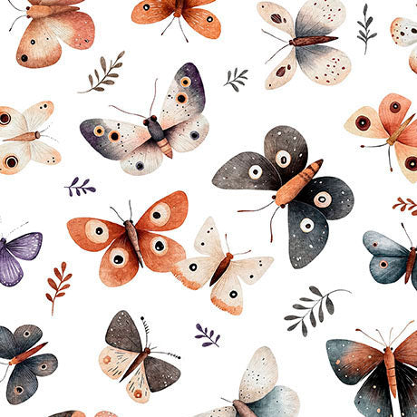 Moths, White from QT Fabrics