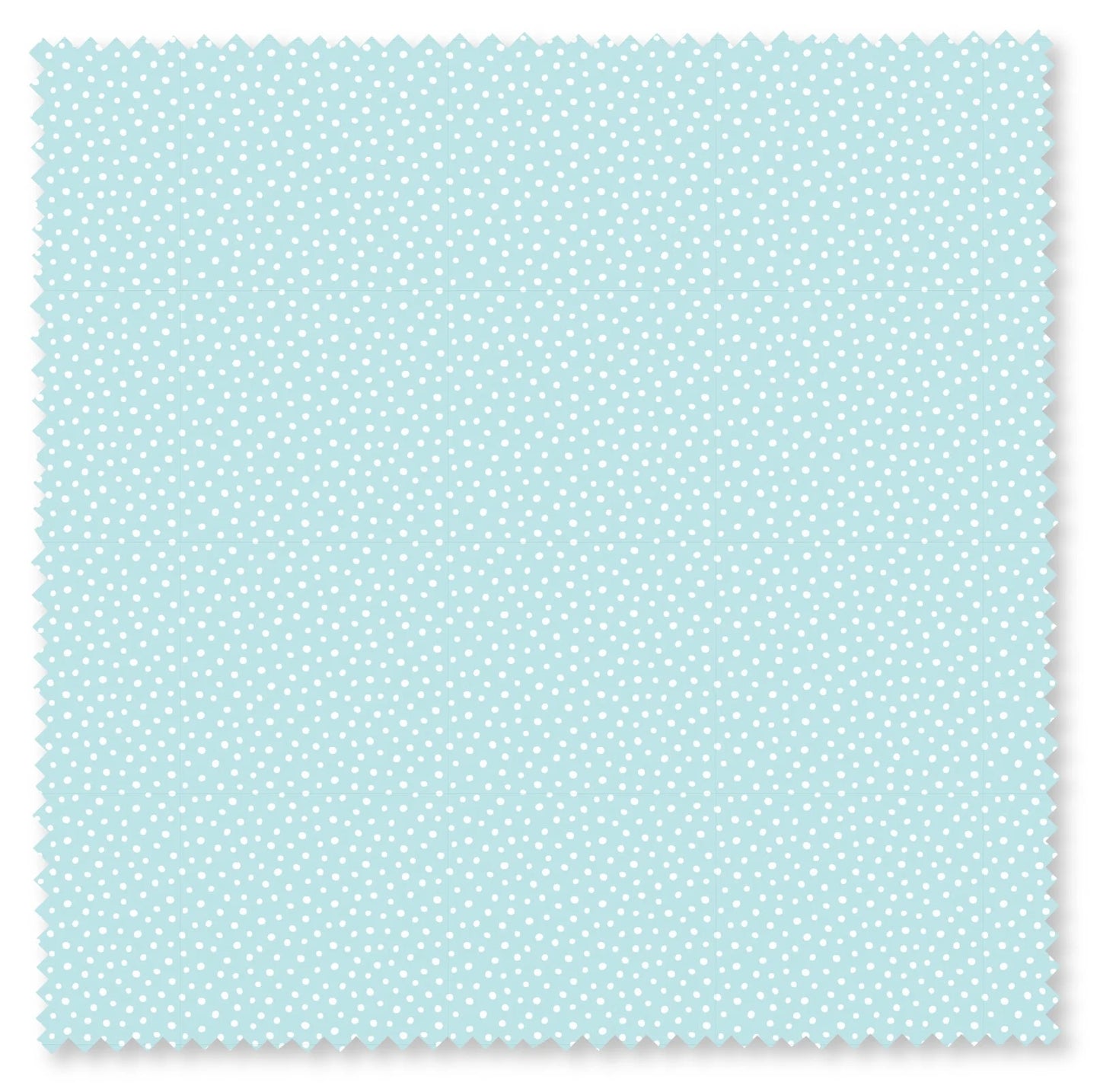 Light blue fabric with small white polka dots