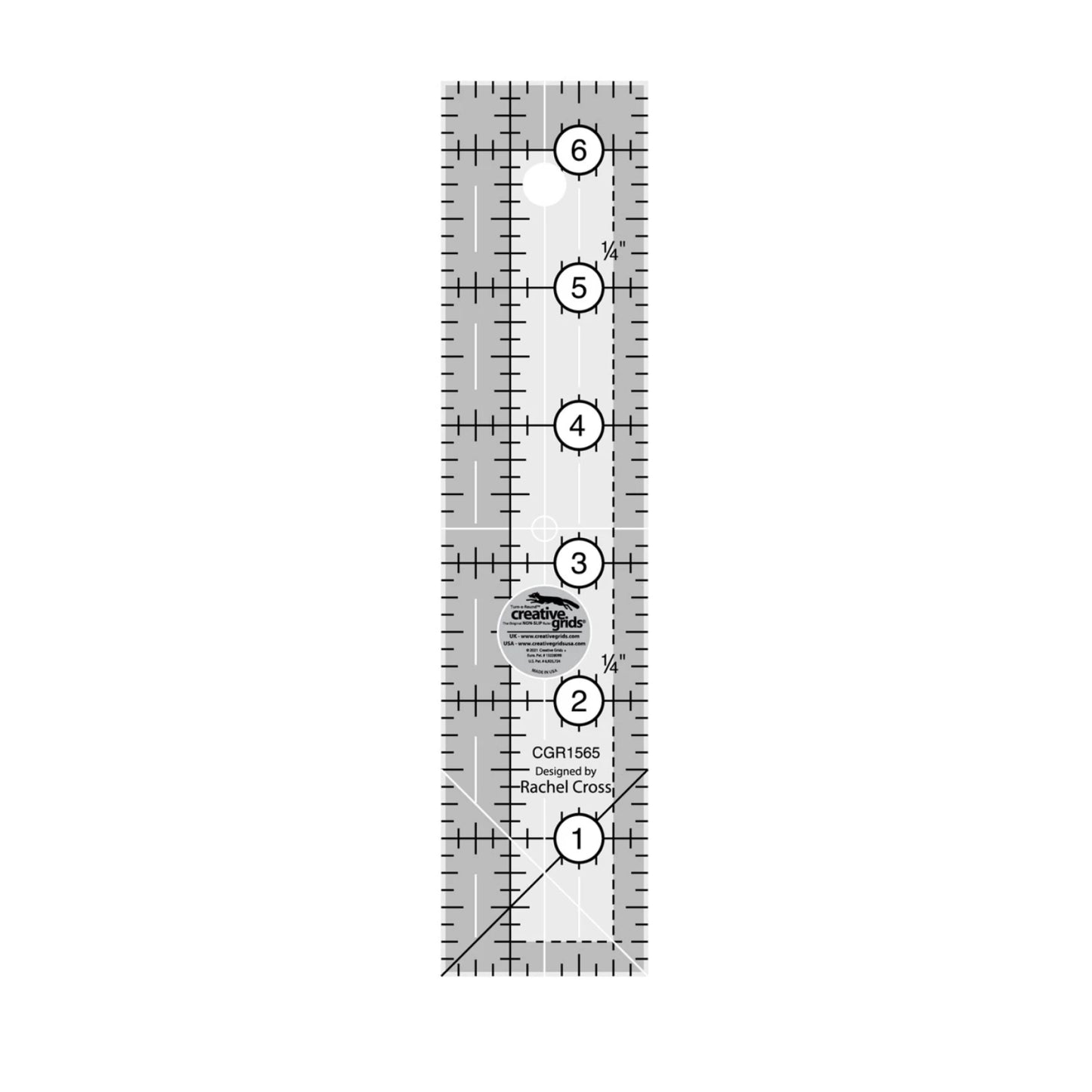 1.5 inch x 6.5 inch acrylic ruler