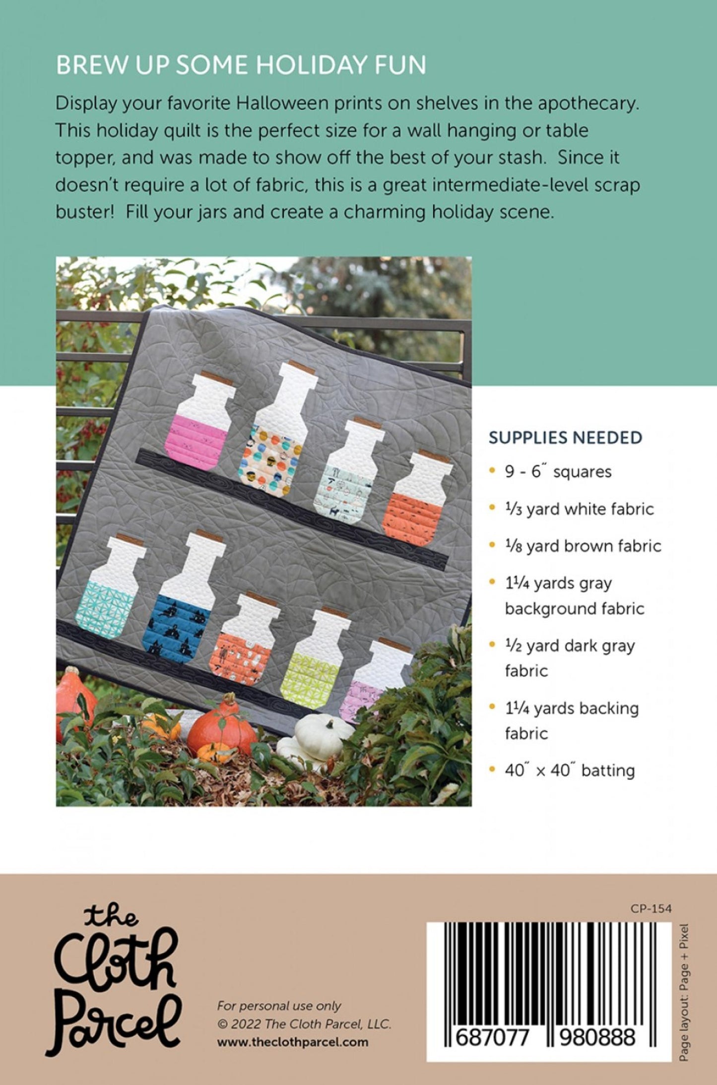 Apothecary Quilt Pattern back