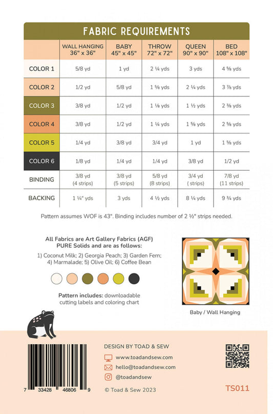 Back of Sky Cabin Quilt Pattern