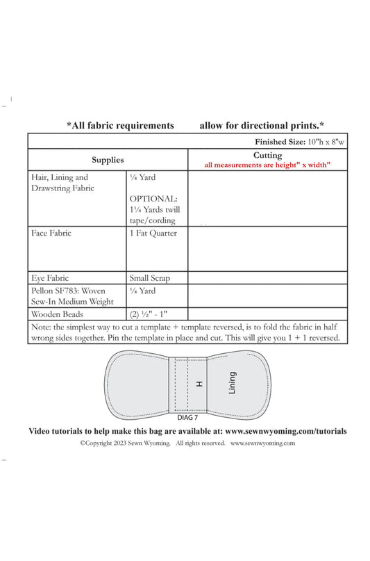 Back of Top Knot Bag Pattern