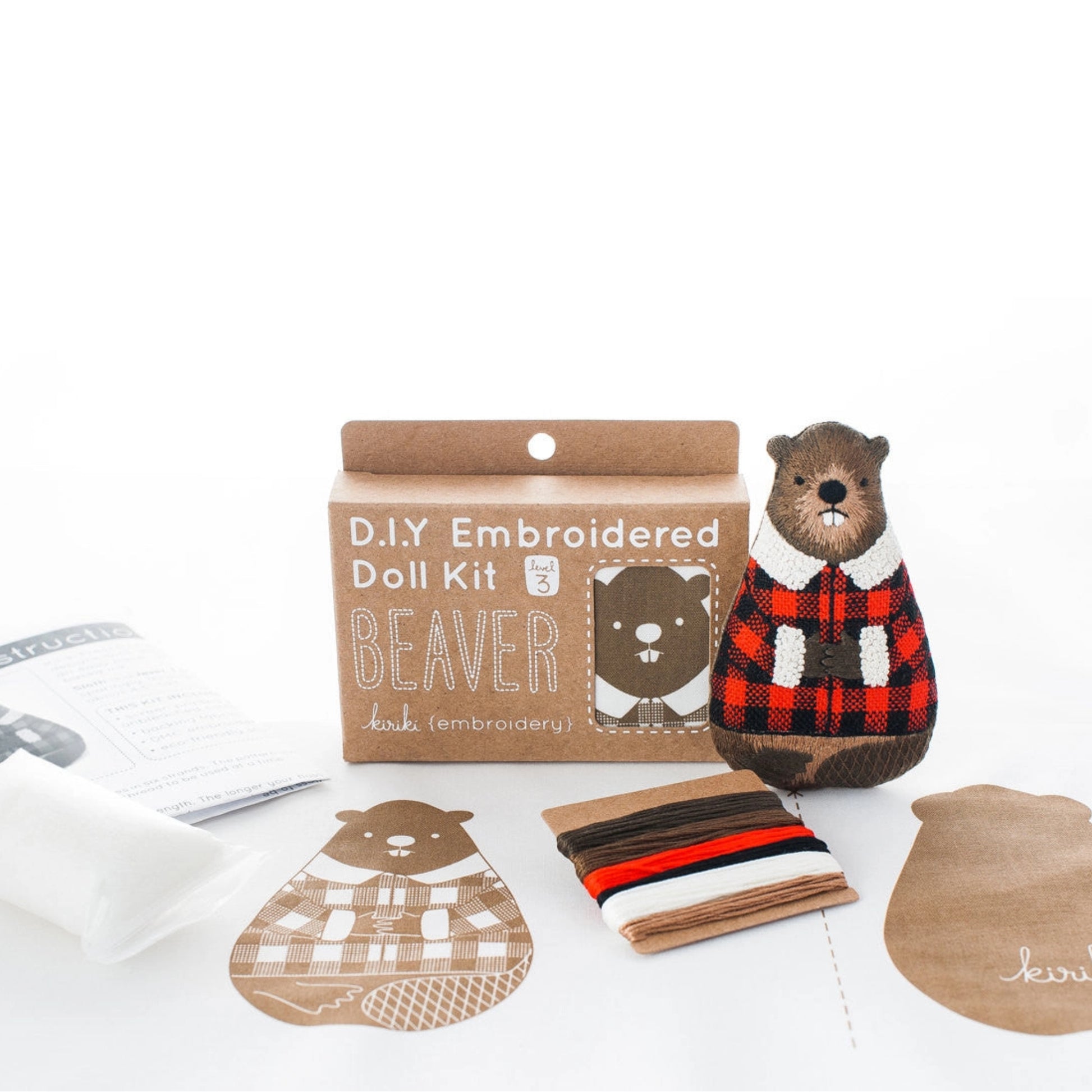 Beaver Doll Kit with package contents