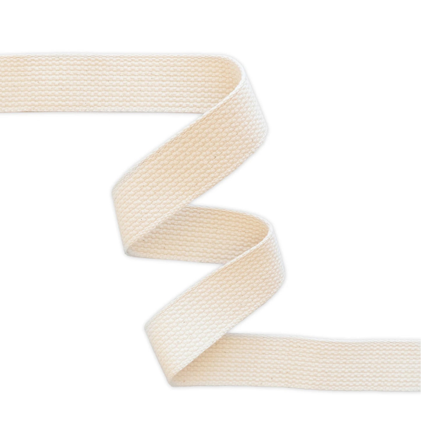 Beige ribbon on a white background