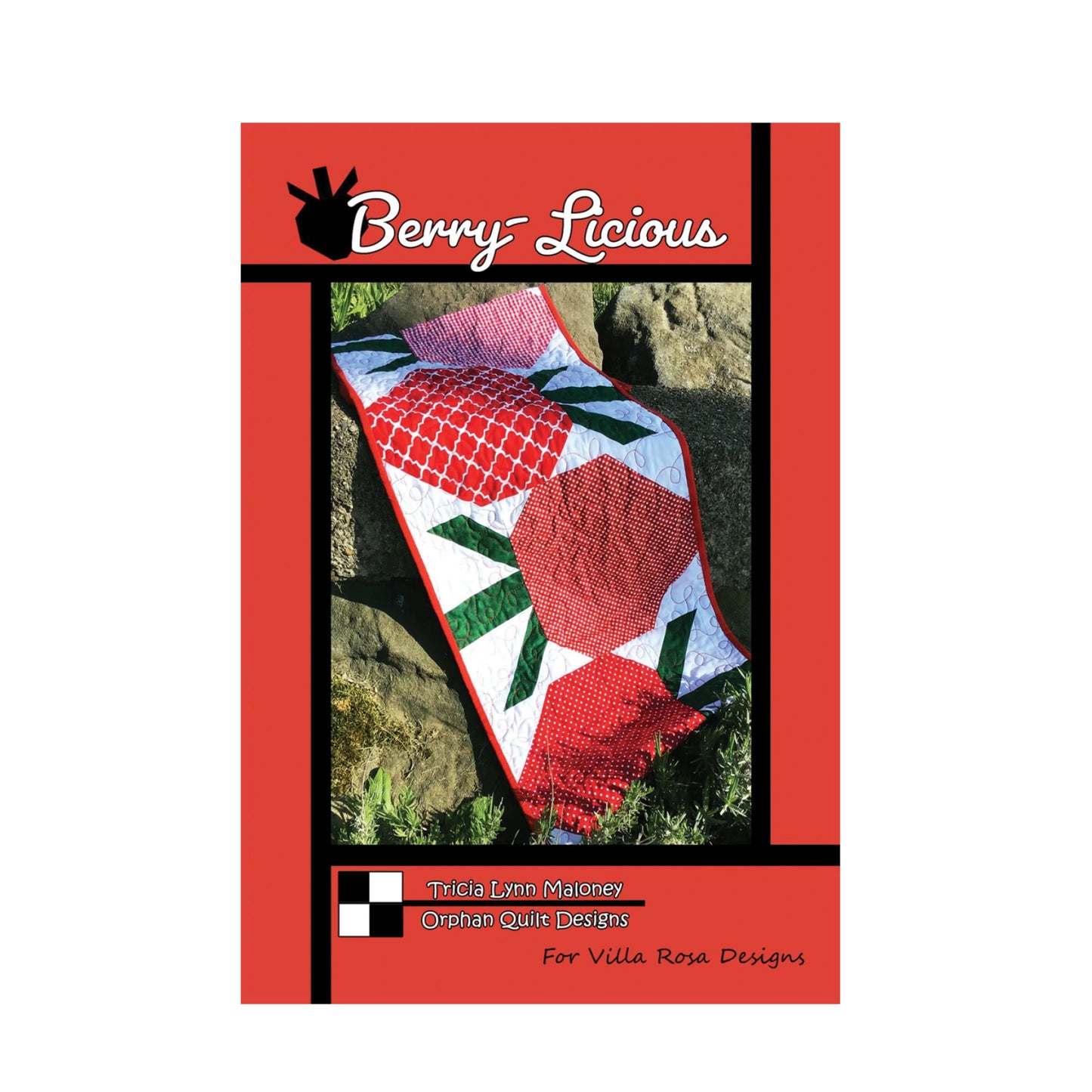 Postcard Pattern featuring strawberry design on a table runner