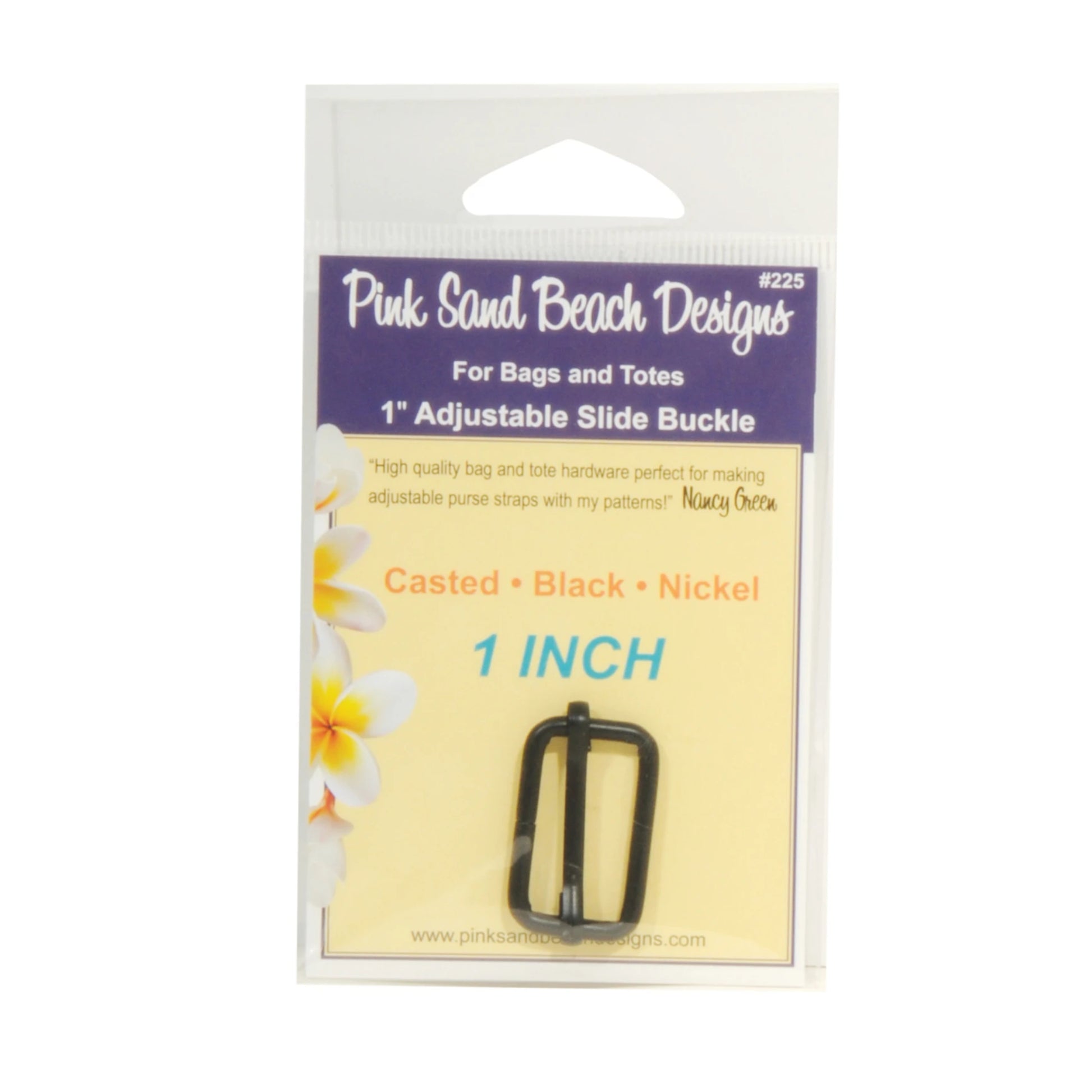 Adjustable Slide Buckle, 1 inch, Black Nickel