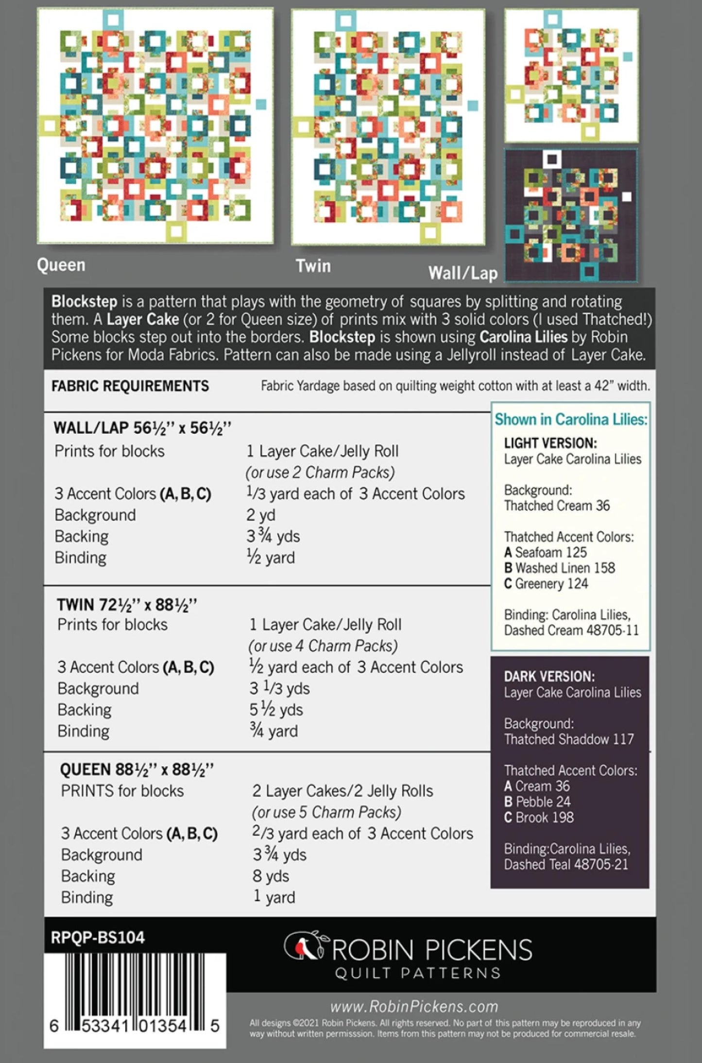 Back of Blockstep Pattern