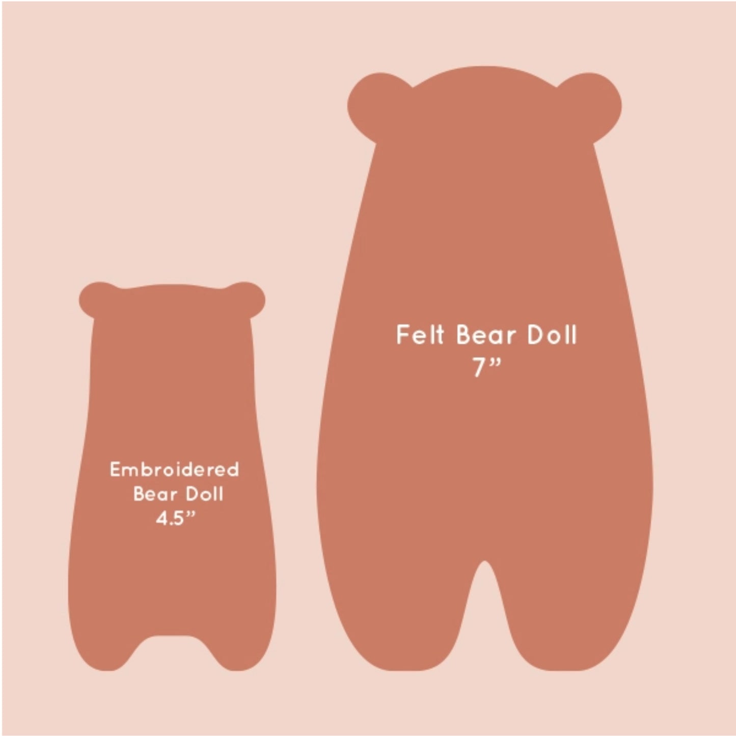 Size of Embroidered Doll and Felt Doll