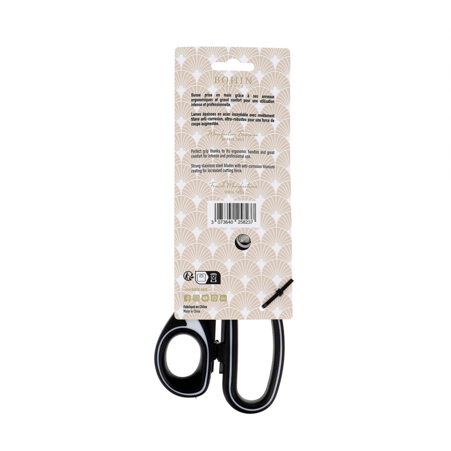 Bohin Scissors in package back view