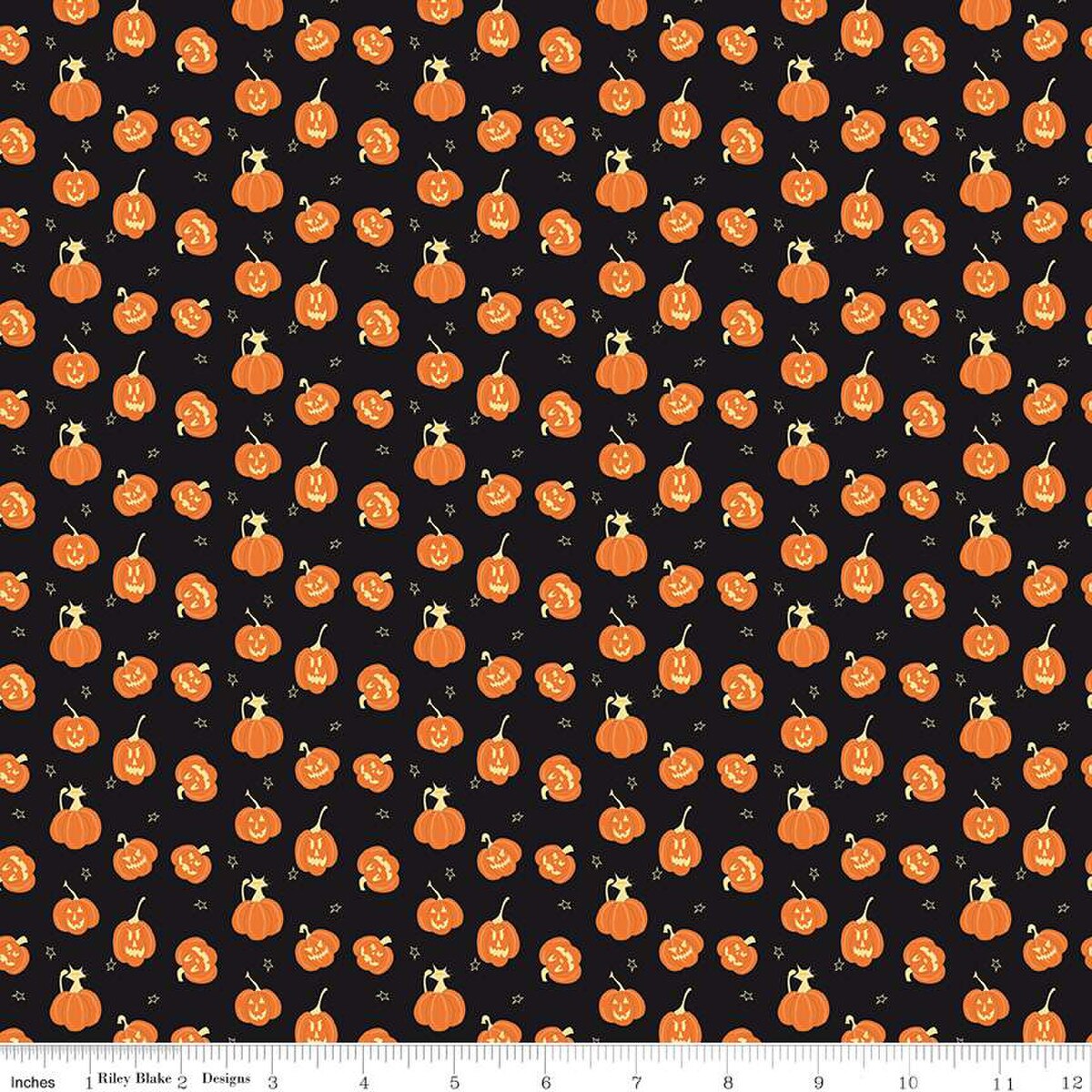 Beggar's Night Pumpkins Black for Riley Blake Designs