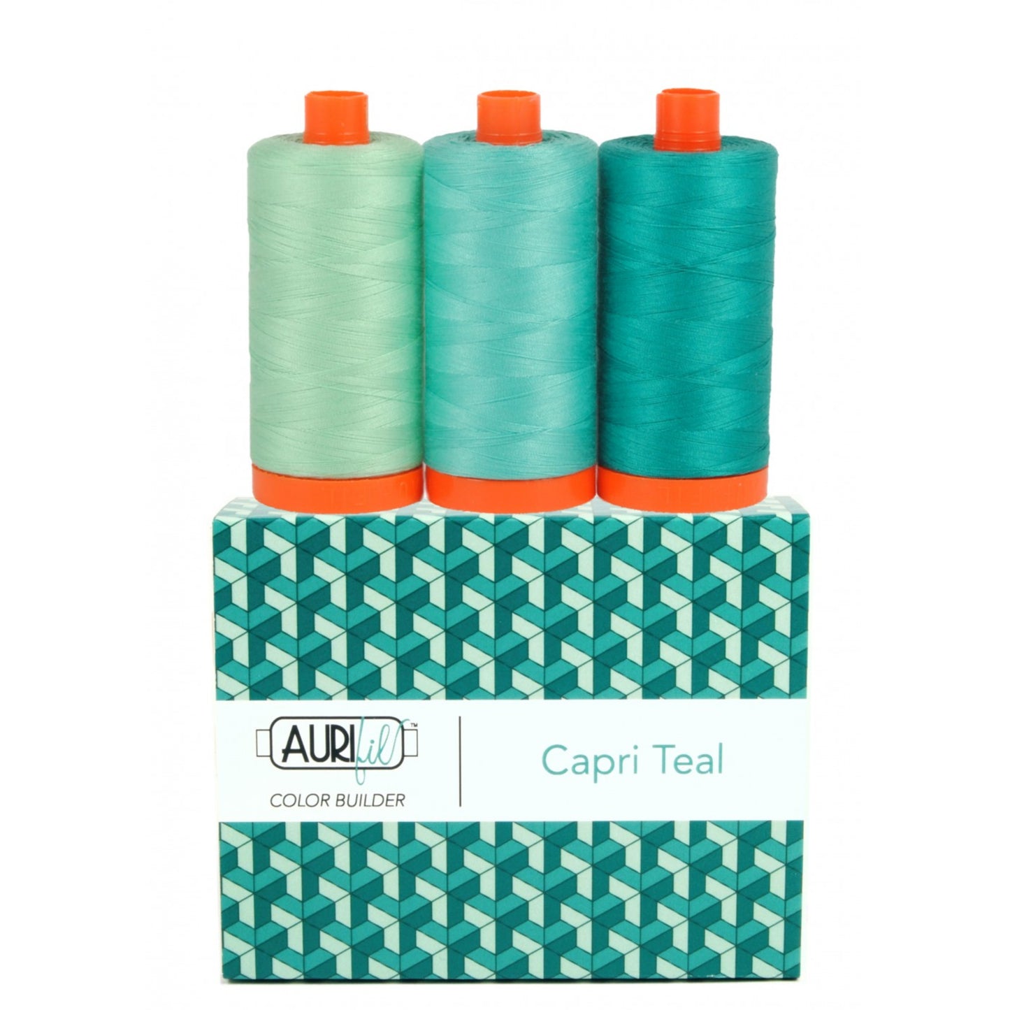 Aurifil Thread Color Builder Collection, Capril Teal, set of 3 spools
