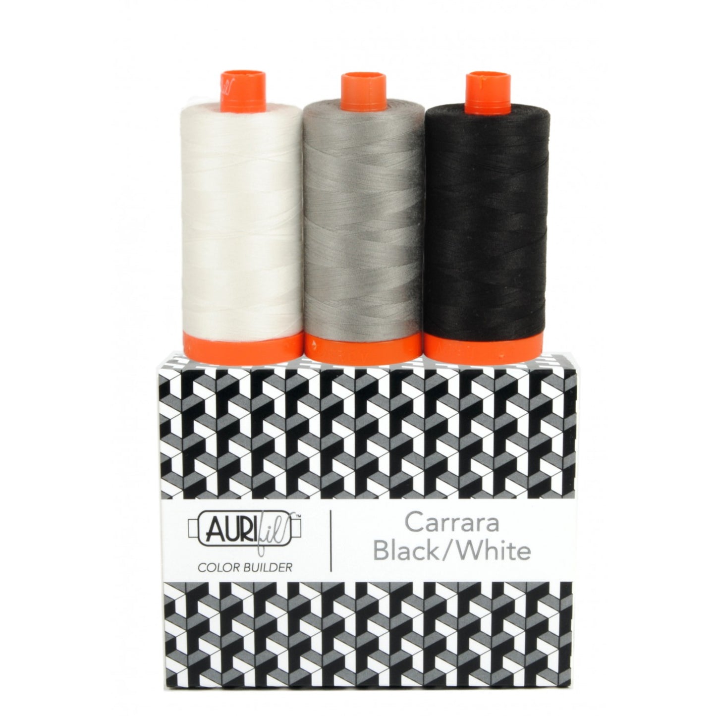 Carrara Black/White Aurifil Thread Set of 3 spools