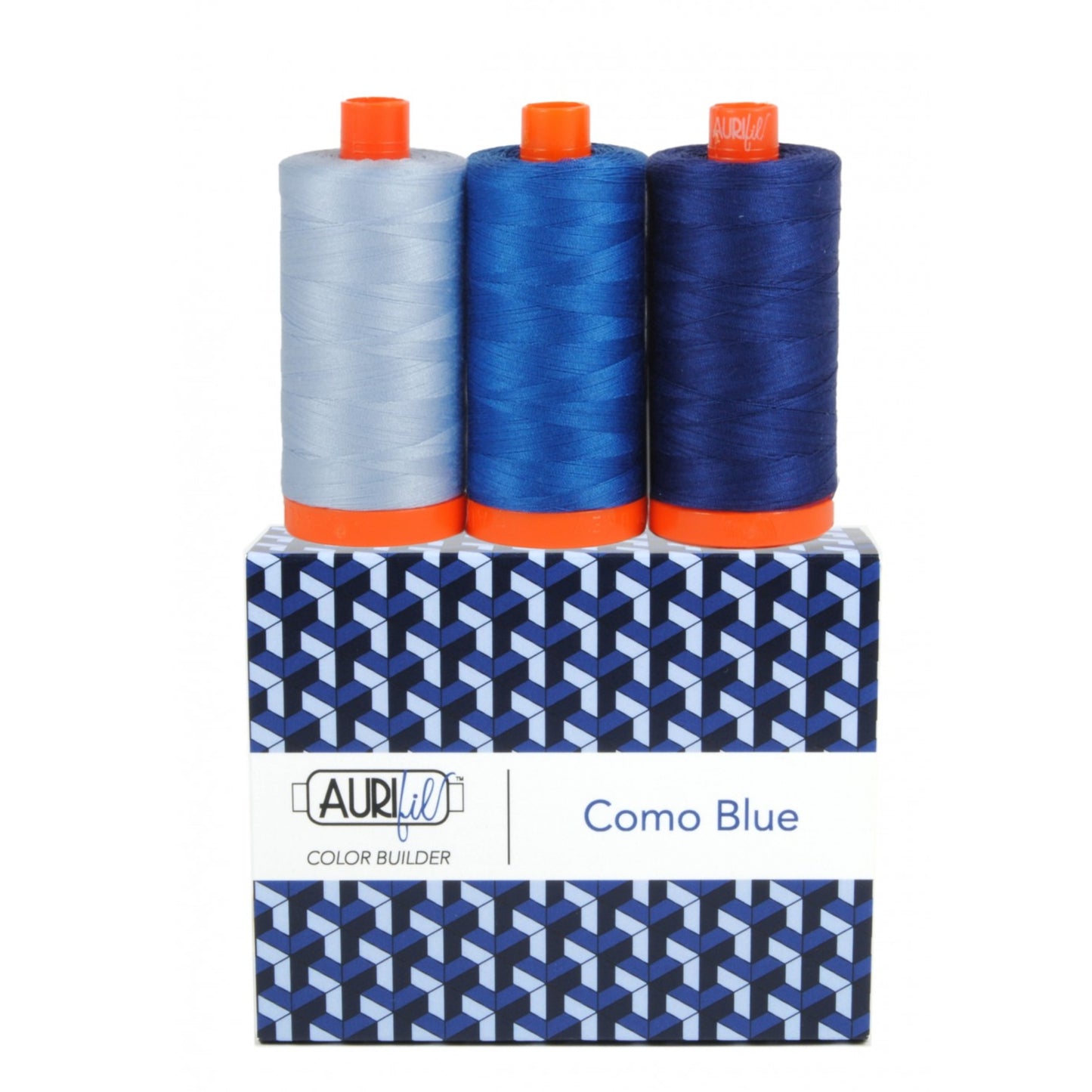 Como Blue Aurifil Thread Set of 3 Spools