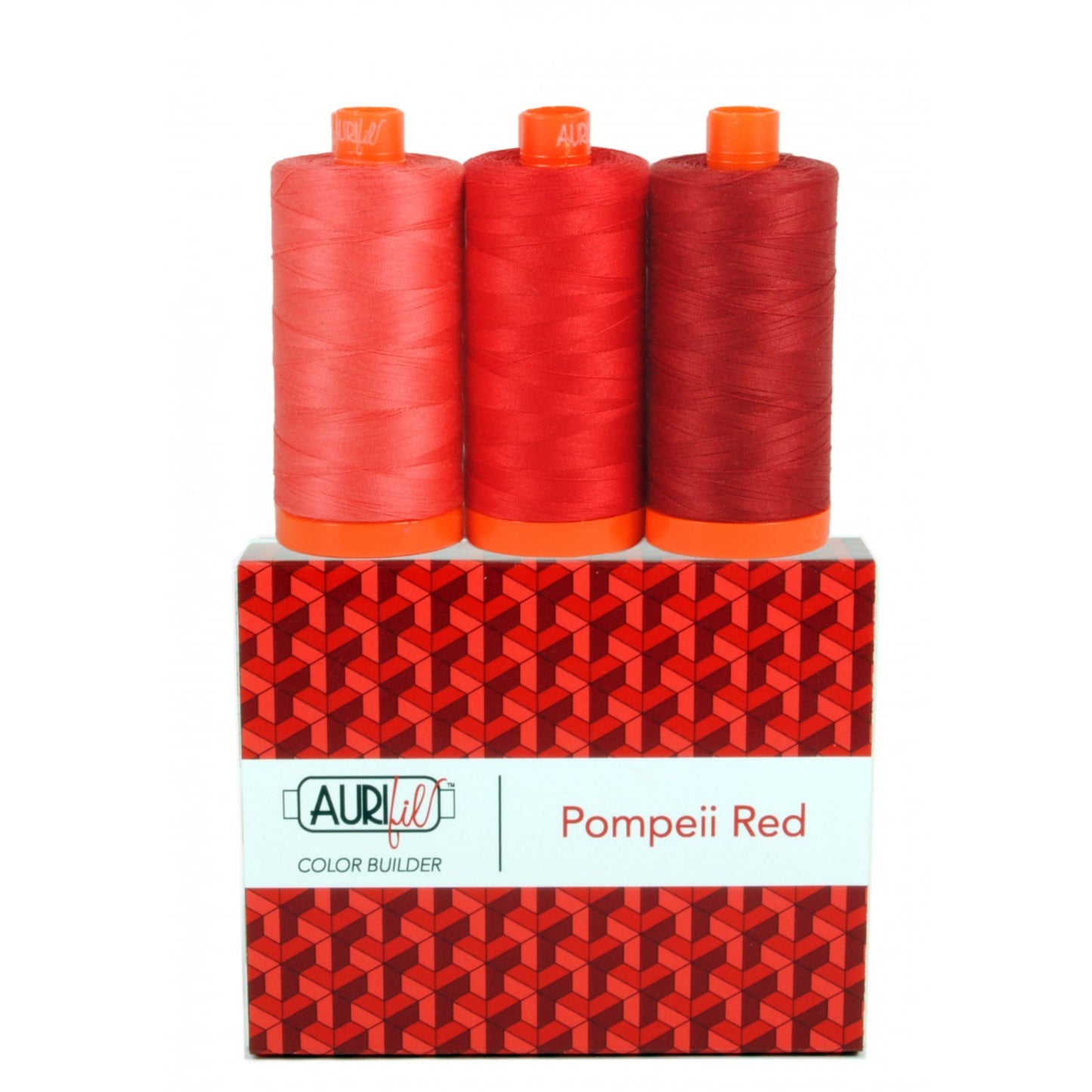 Pompeii Red Aurifil Thread, 3 ct part of the Color Builder Collection