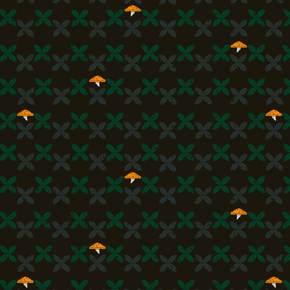 Palm Shrooms Poplin from the Charley Harper Collection by Birch Organic Fabrics