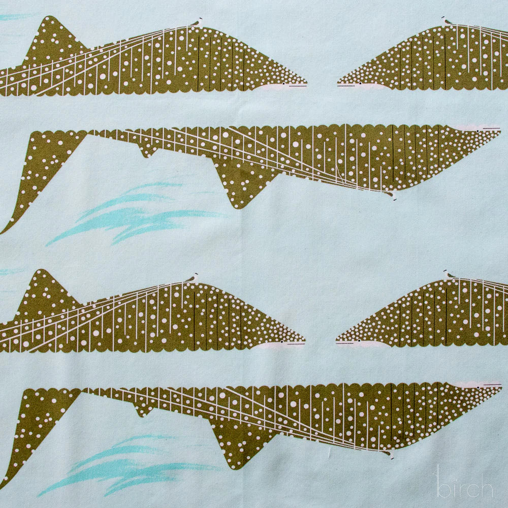 Whale Shark Poplin fabric swatch
