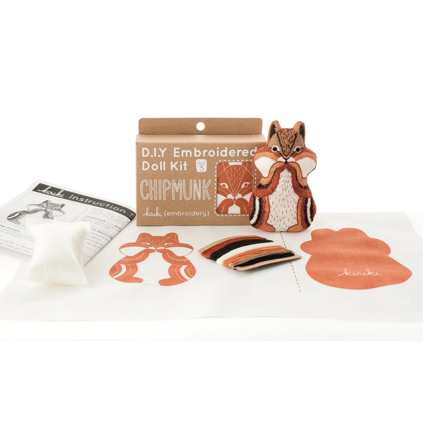 Chipmunk Doll Kit with package contents