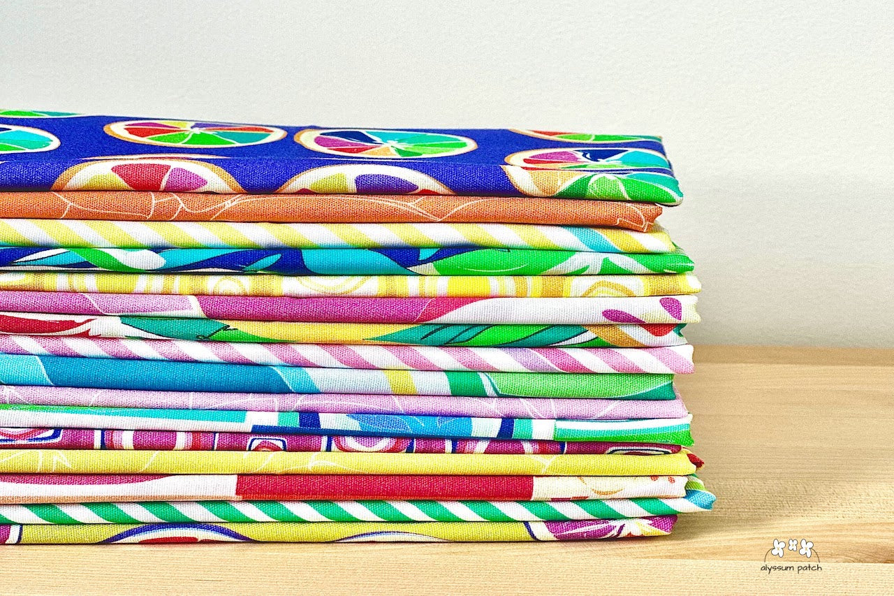 Citrus Pop Fat Quarter Fabric Bundle by RB Studios stacked