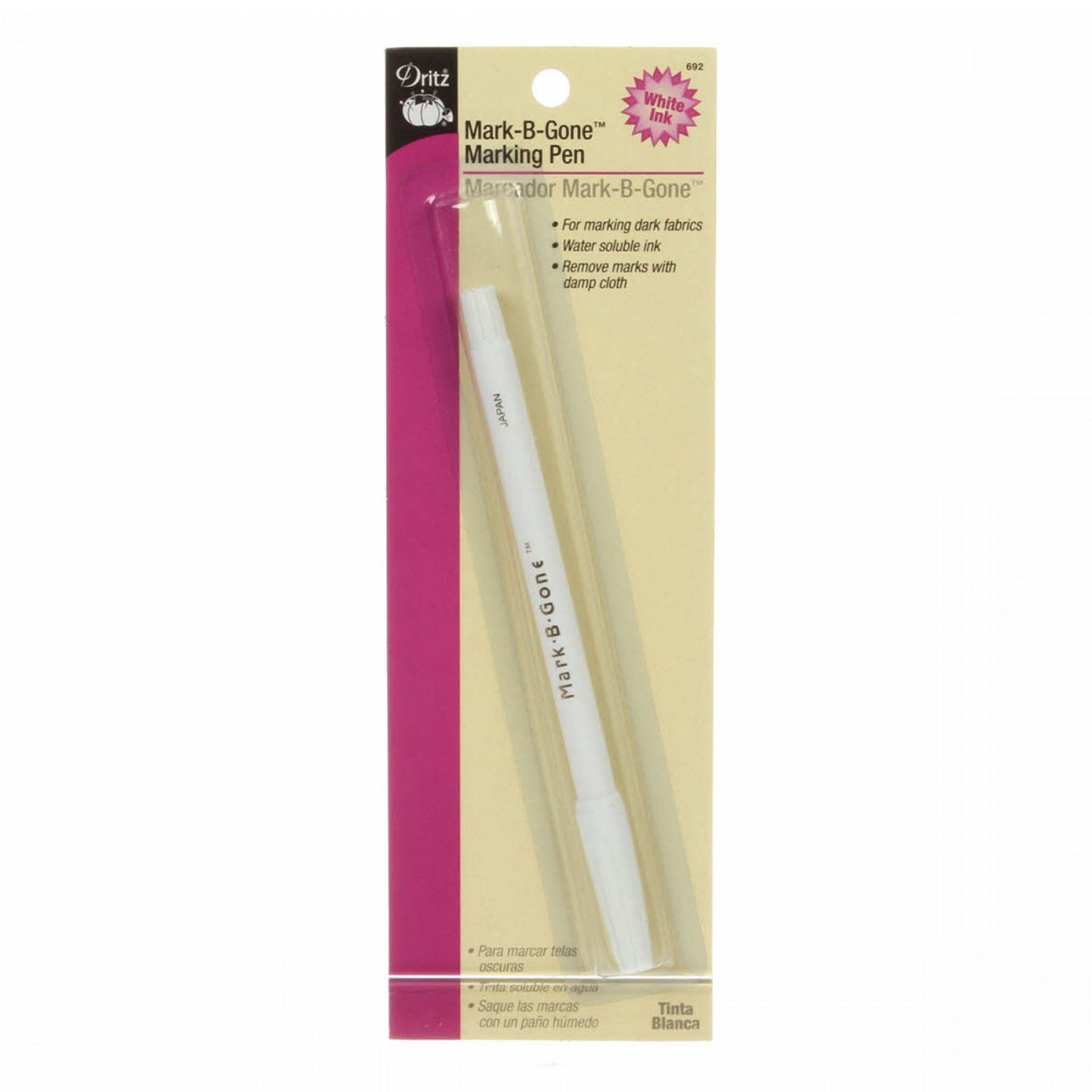 Dritz Mark B Gone Marking Pen White in Package