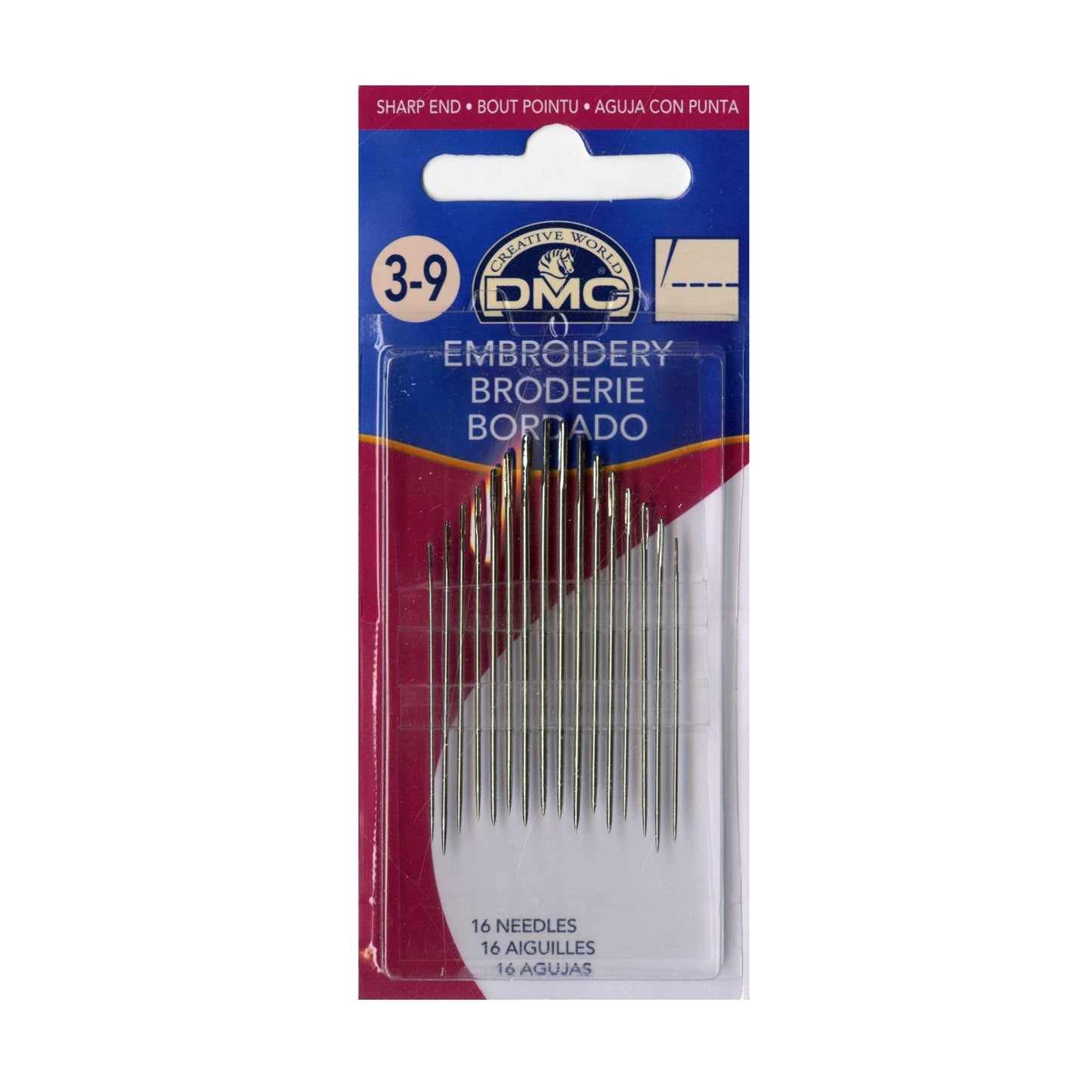 DMC Embroidery Needles Size 3-9