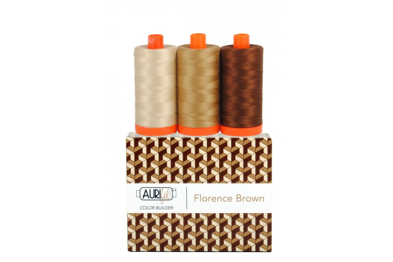 Florence Brown Aurifil Thread Set of 3 spools