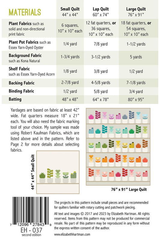 back of greenhouse quilt pattern