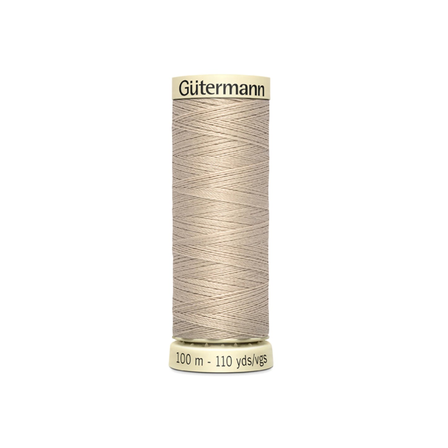 Spool of Gutermann thread on a white background