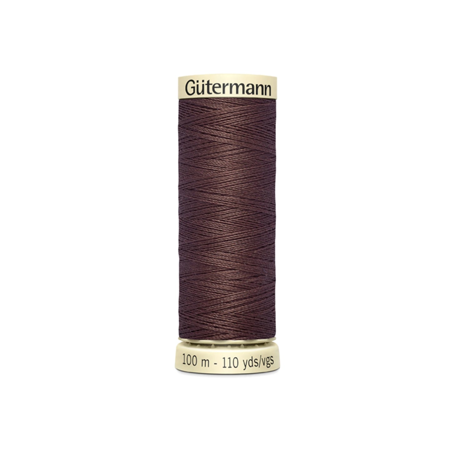 Spool of Gutermann thread on a white background