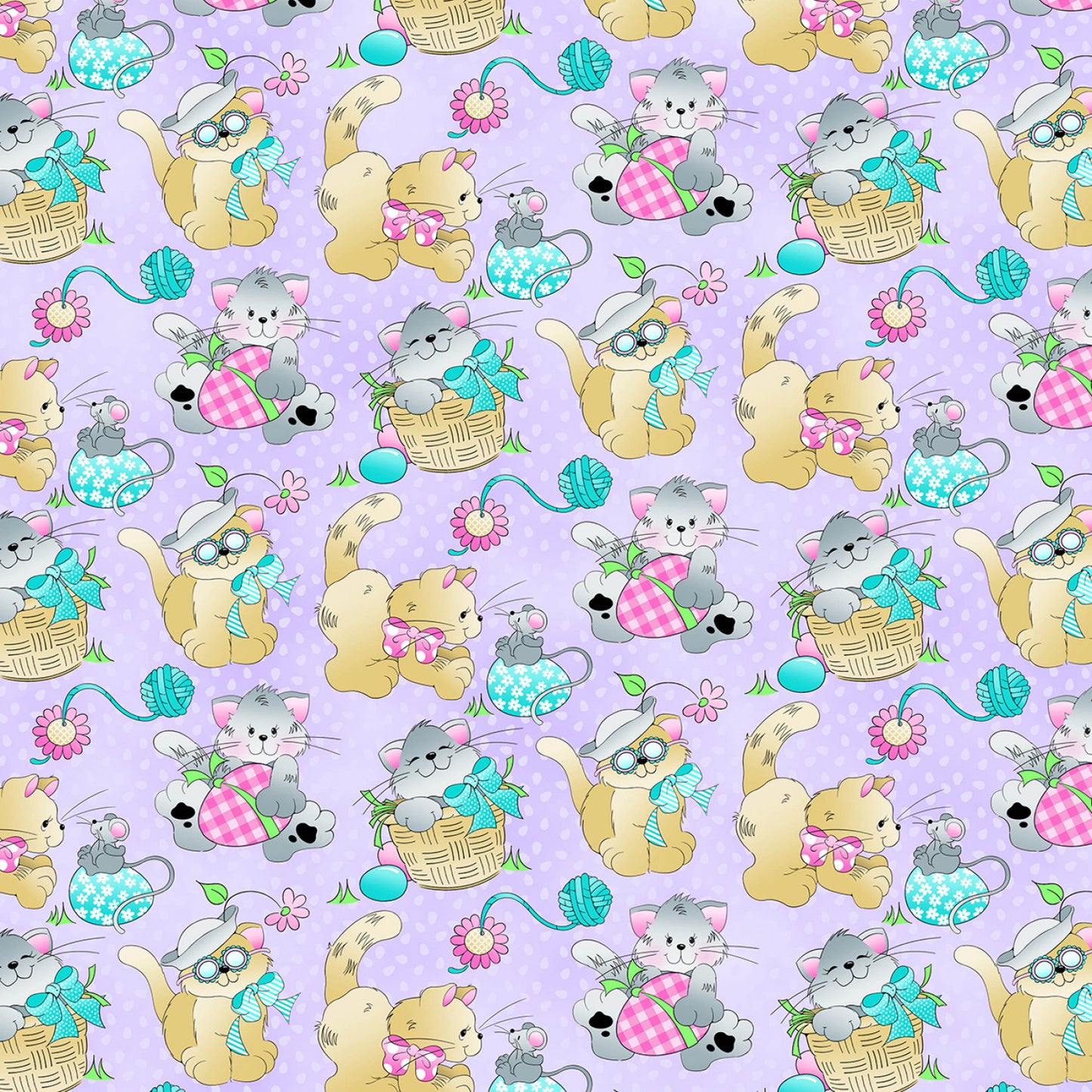 Spring Fling Cats from Fabric Traditions