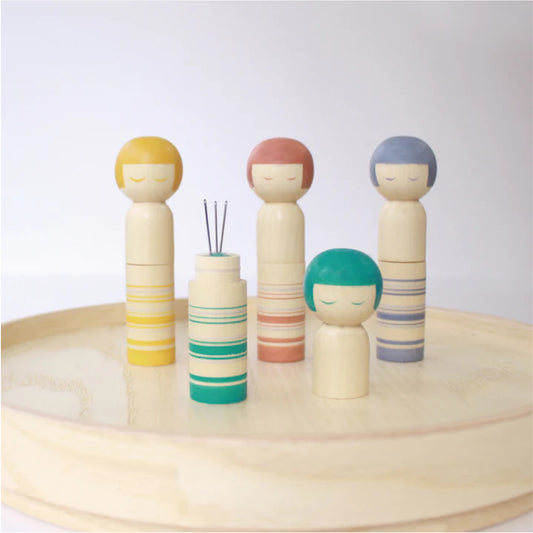 Group of Kokeshi Doll Pin Cushions
