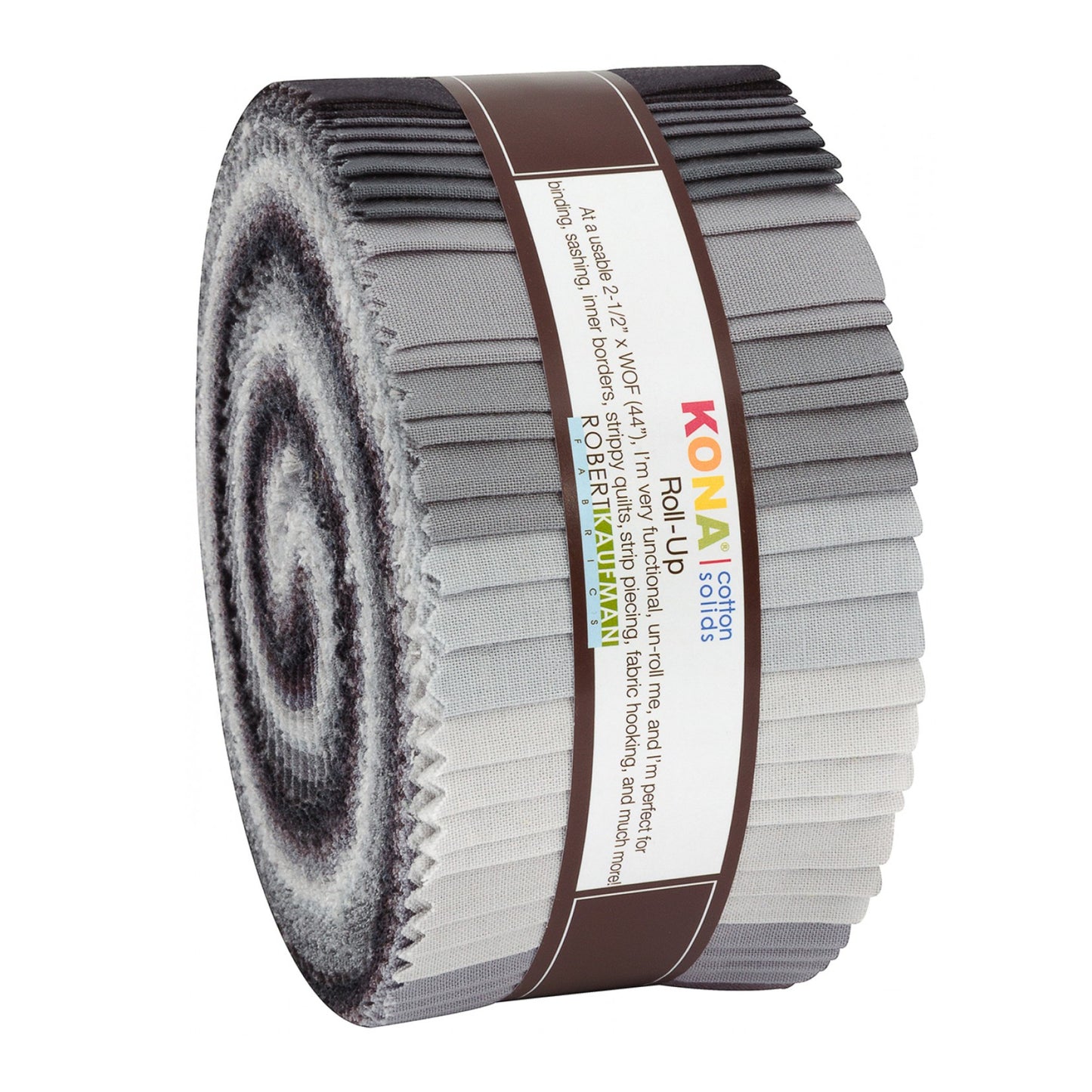 Kona Cotton Solids 2.5 inch strip roll-up in Stormy Skies by Robert Kaufman. 40 pieces