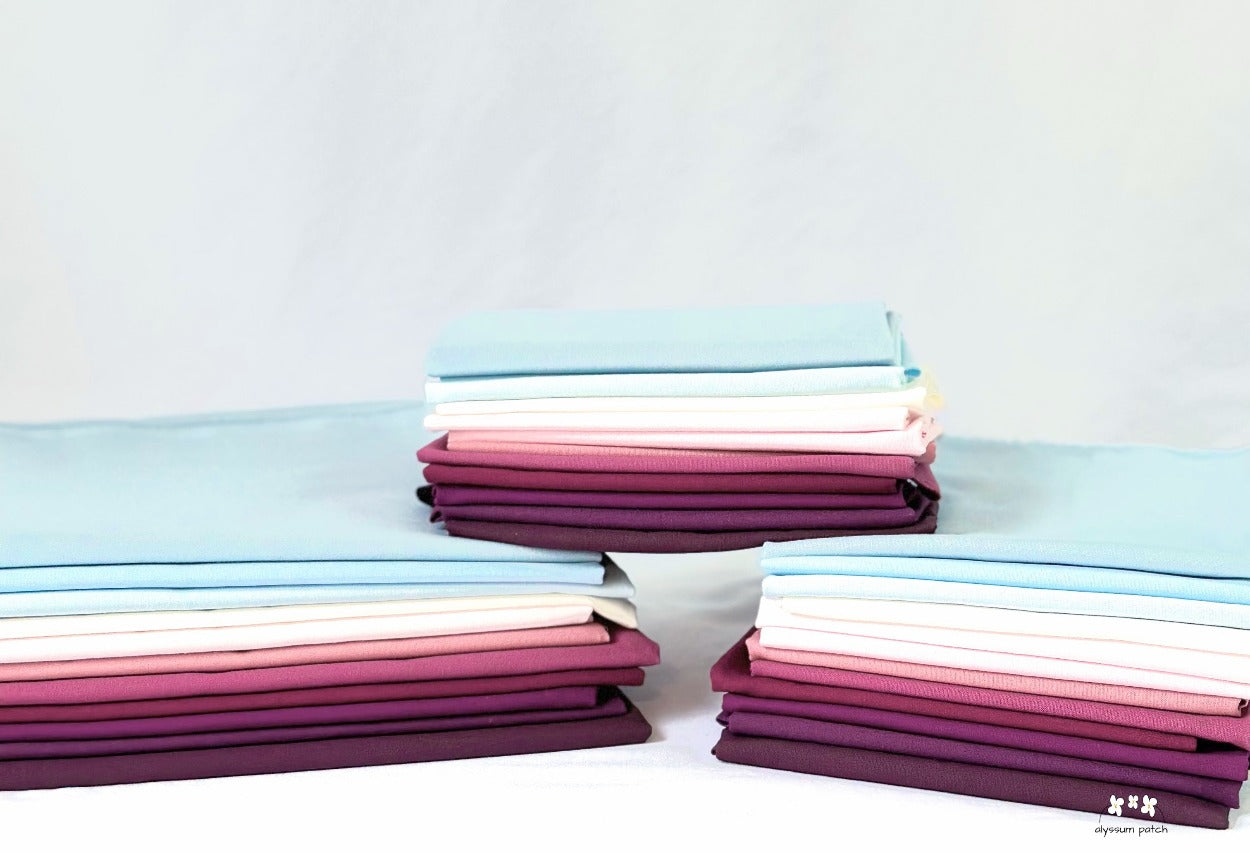 Kona Cotton Solids, Lupine Fabric Bundle