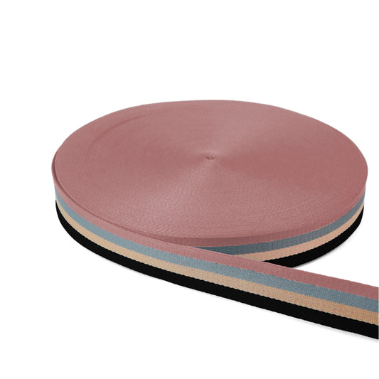Polyster Webbing 1 1/2 in, Striped Mountain Mist