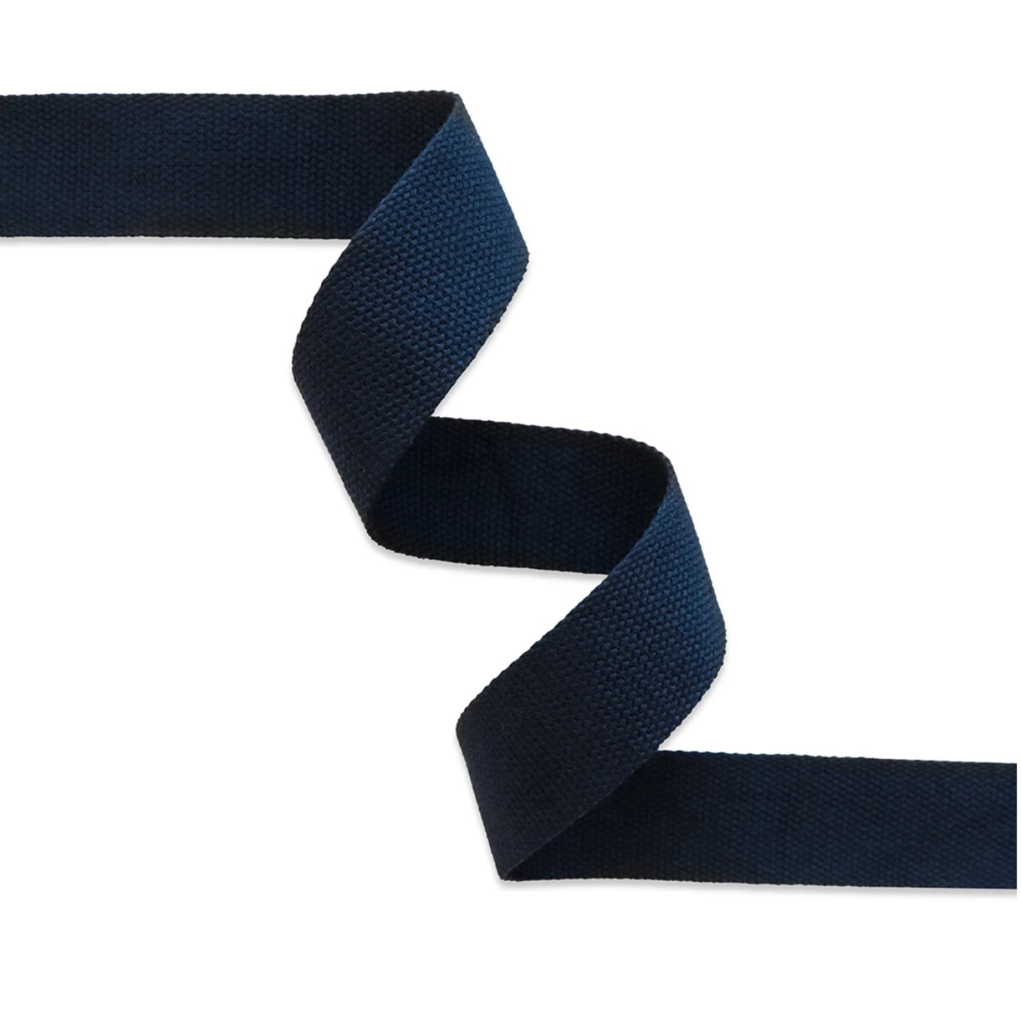 Navy blue ribbon on a white background