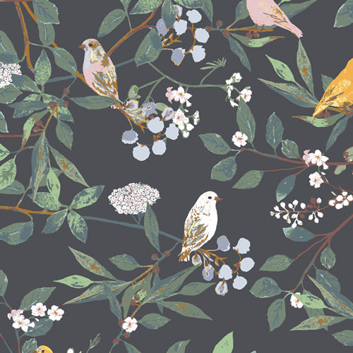 Melodic Plummage Night from Art Gallery Fabrics as part of the Plentiful Collection