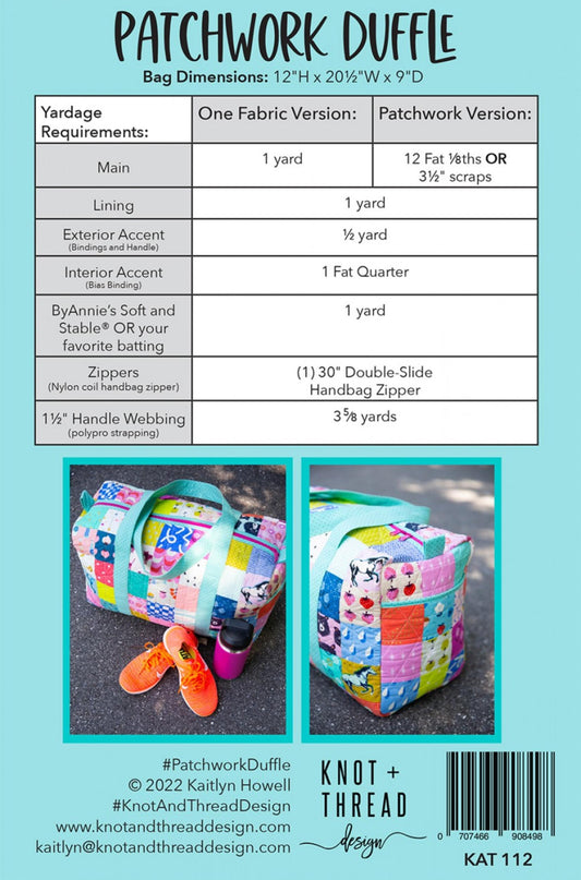 Back of Patchwork Duffle Pattern
