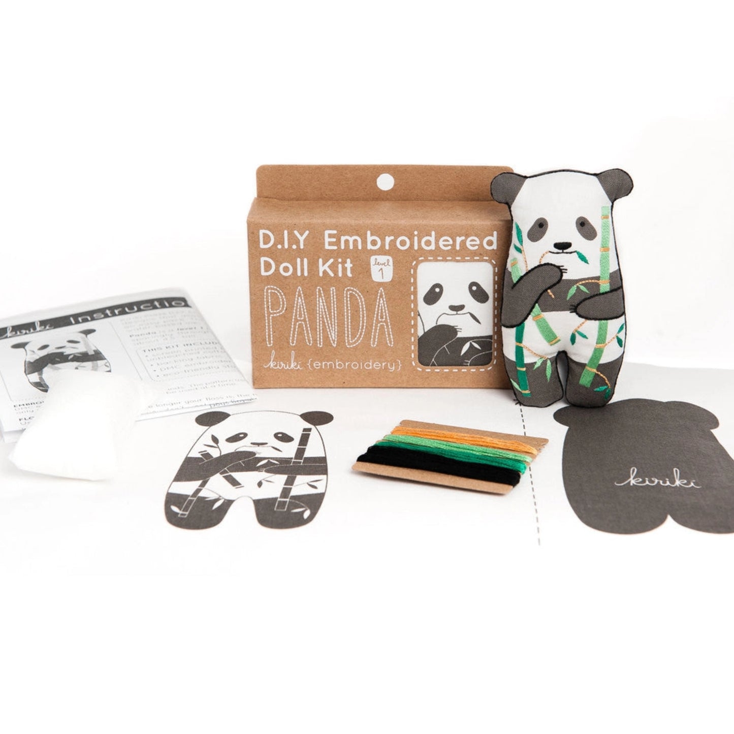 Panda Doll Kit with package contents