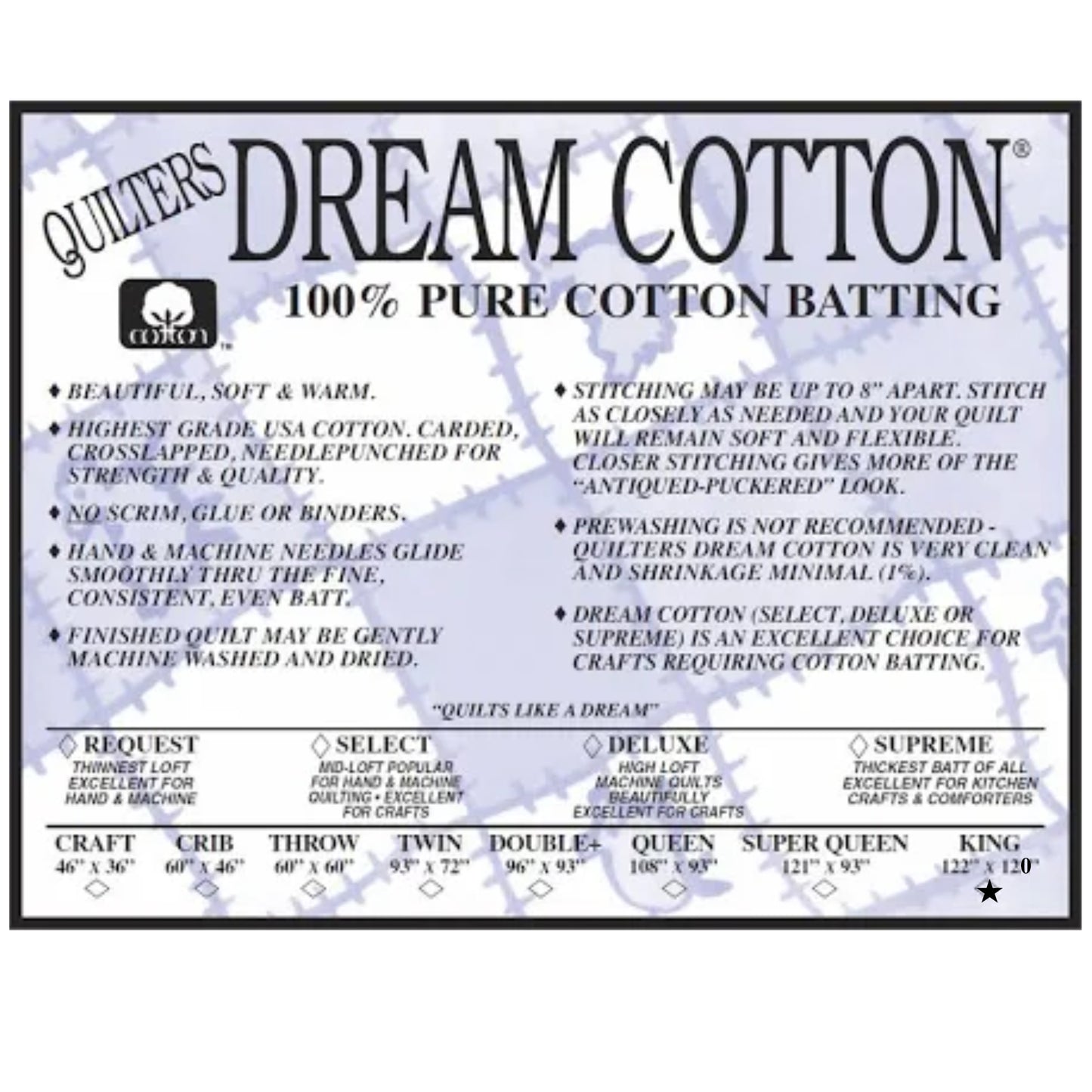 Quilters Dream Deluxe King in Natural