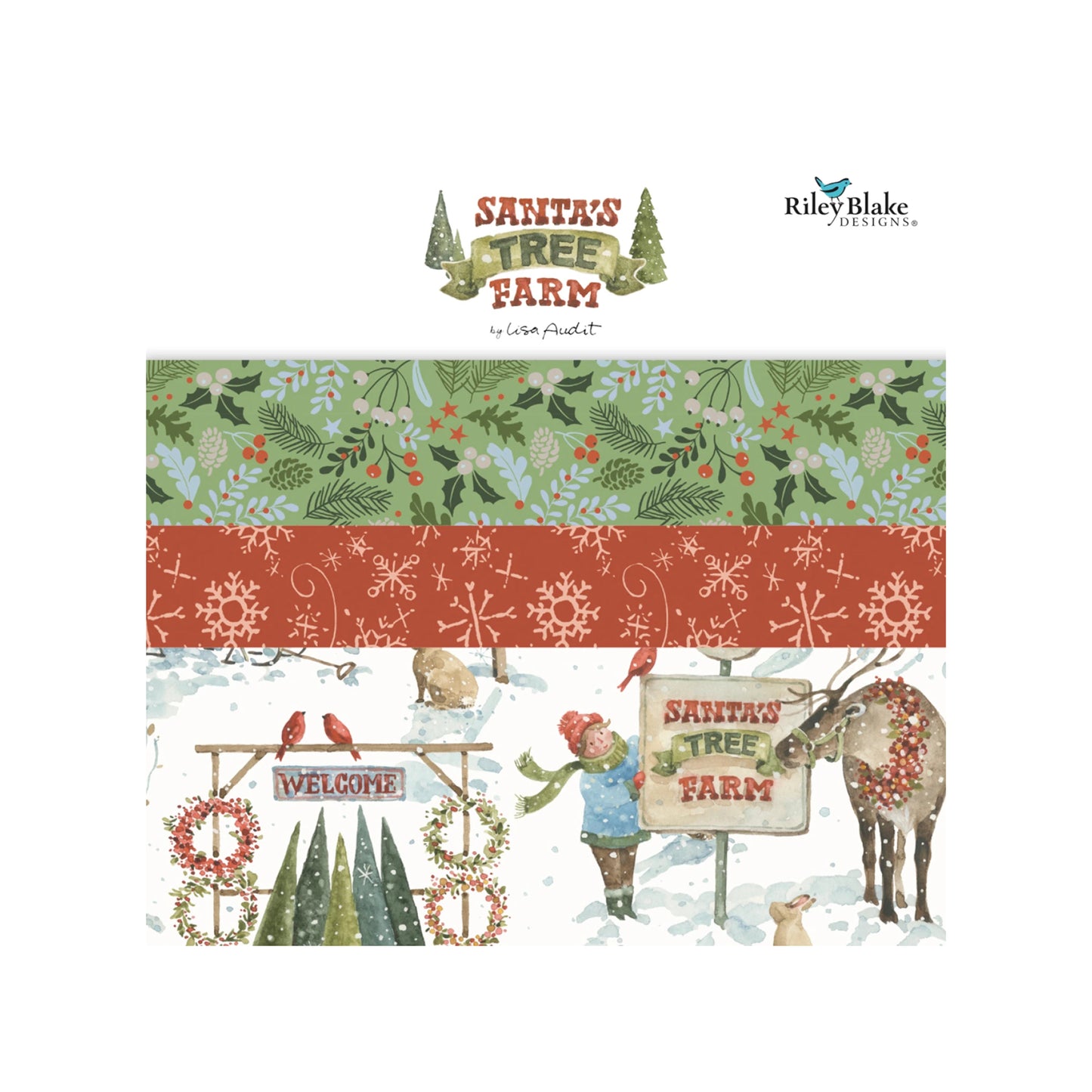 Santa's Tree Farm 5 inch stacker from Riley Blake Designs