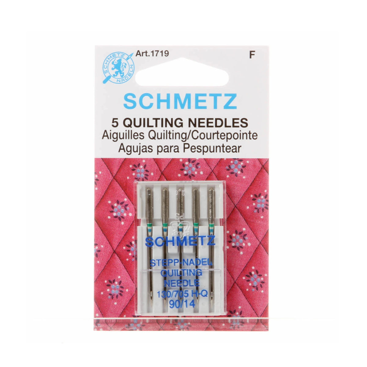 Package of 5 machine sewing needles for Quilting size 90/14