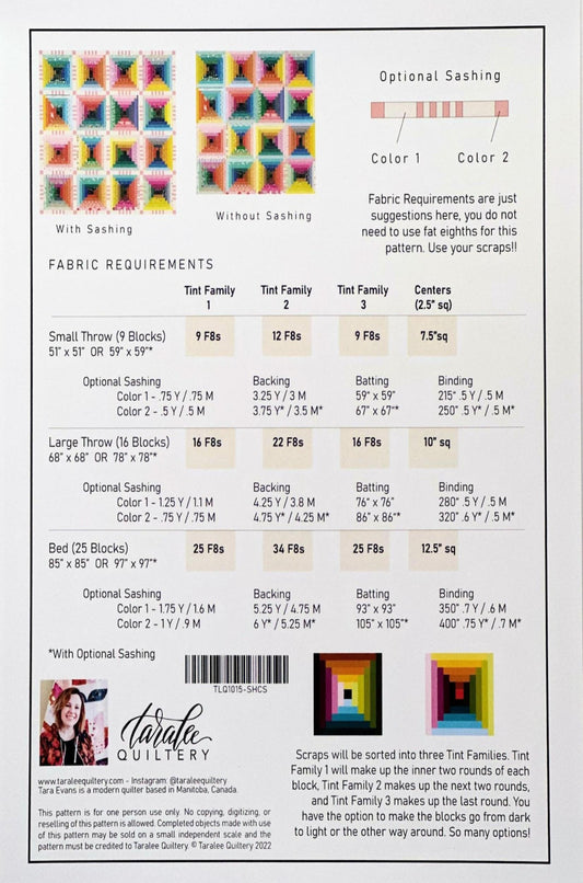 Scrappy Courthouse Steps by Taralee Quiltery back cover