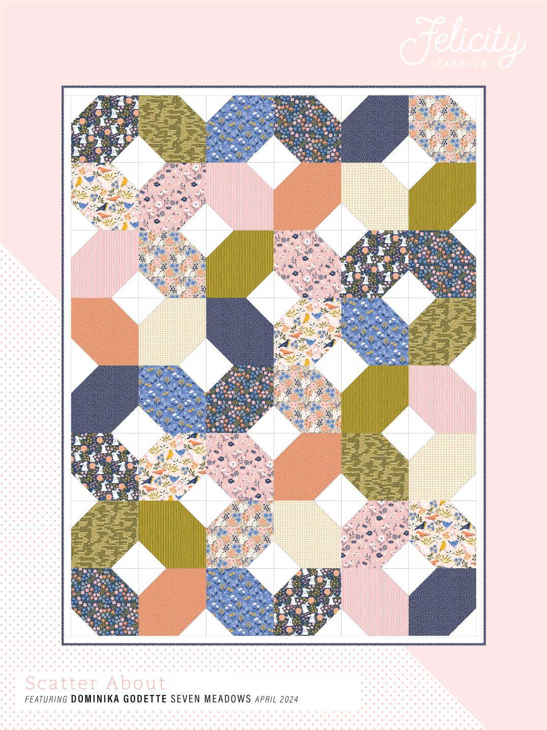 Seven Meadows in the free Scatter About quilt pattern by Felicity Fabrics