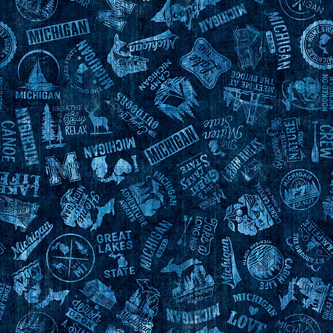Michigan Slogans in Navy