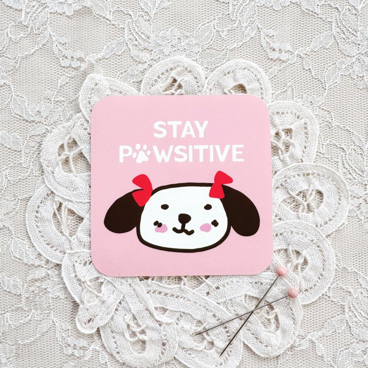 Stay Pawsitive Sticker from Minki Kim